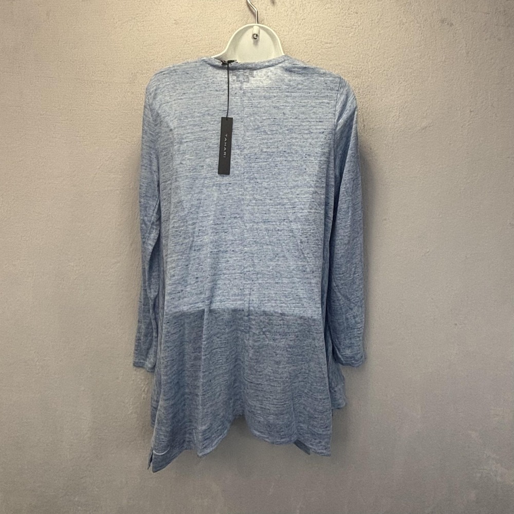 NWT Tahari 100% Linen Open Front Cardigan Womens Small Lightweight Beachy NEW - Picture 2 of 12
